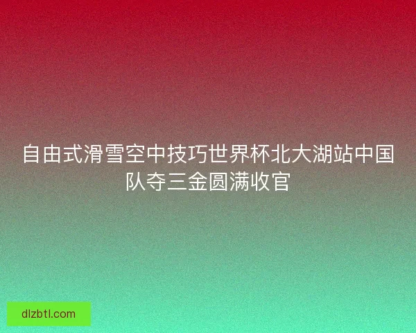 自由式滑雪空中技巧世界杯北大湖站中国队夺三金圆满收官